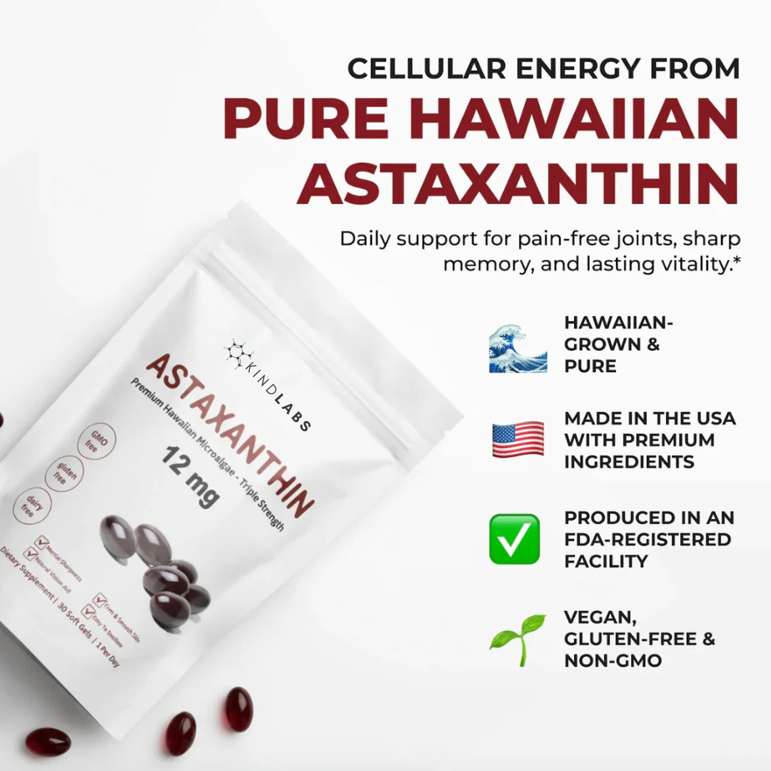 Astaxanthin Softgels — Targeted support for vision, skin, and cell health